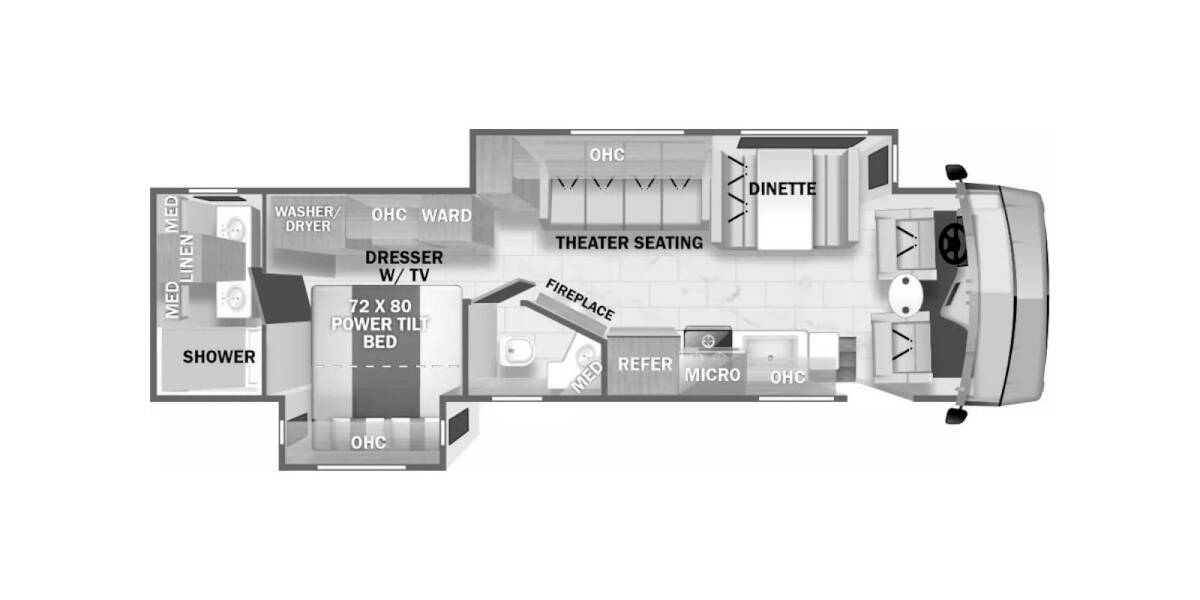 2023 Georgetown 7 Series GT7 Ford 36D7 Class A at Arrowhead Camper Sales, Inc. STOCK# N20444 Floor plan Layout Photo
