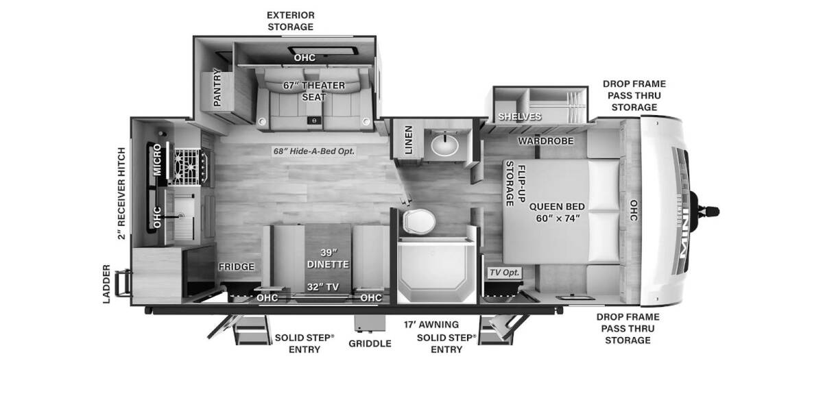 2024 Rockwood Mini Lite 2515S Travel Trailer at Arrowhead Camper Sales, Inc. STOCK# N58980 Floor plan Layout Photo