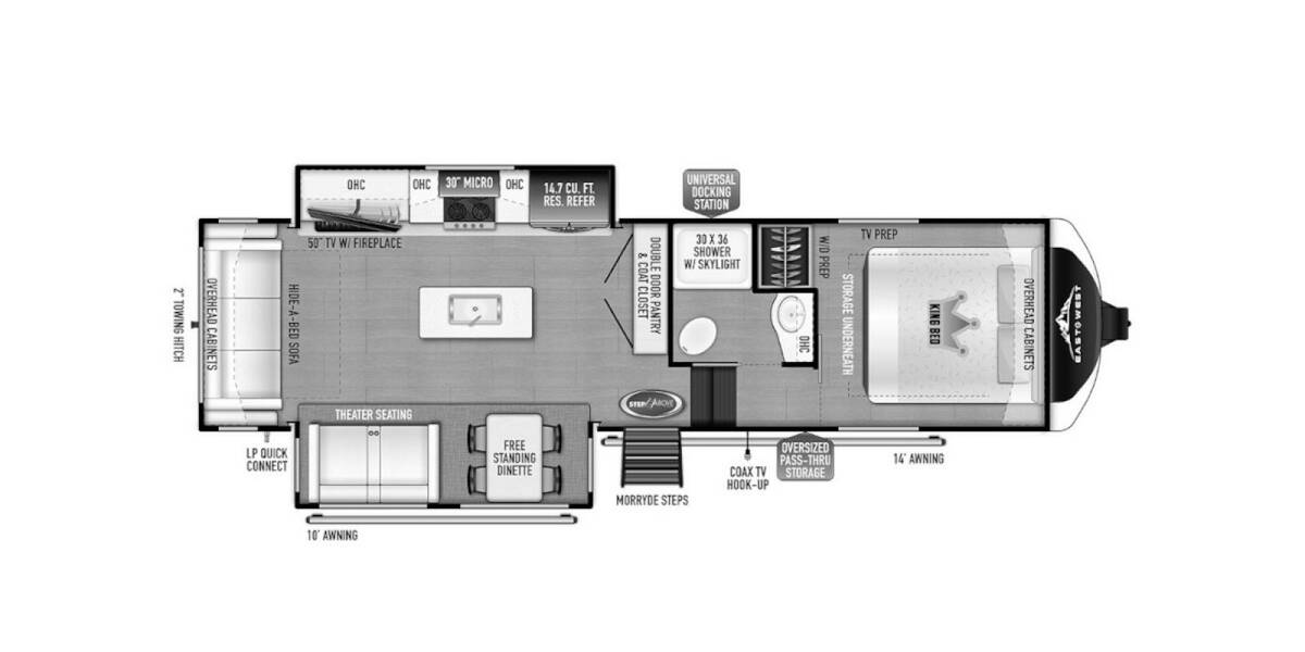 2022 East to West Tandara 285RL Fifth Wheel at Arrowhead Camper Sales, Inc. STOCK# N11166 Floor plan Layout Photo