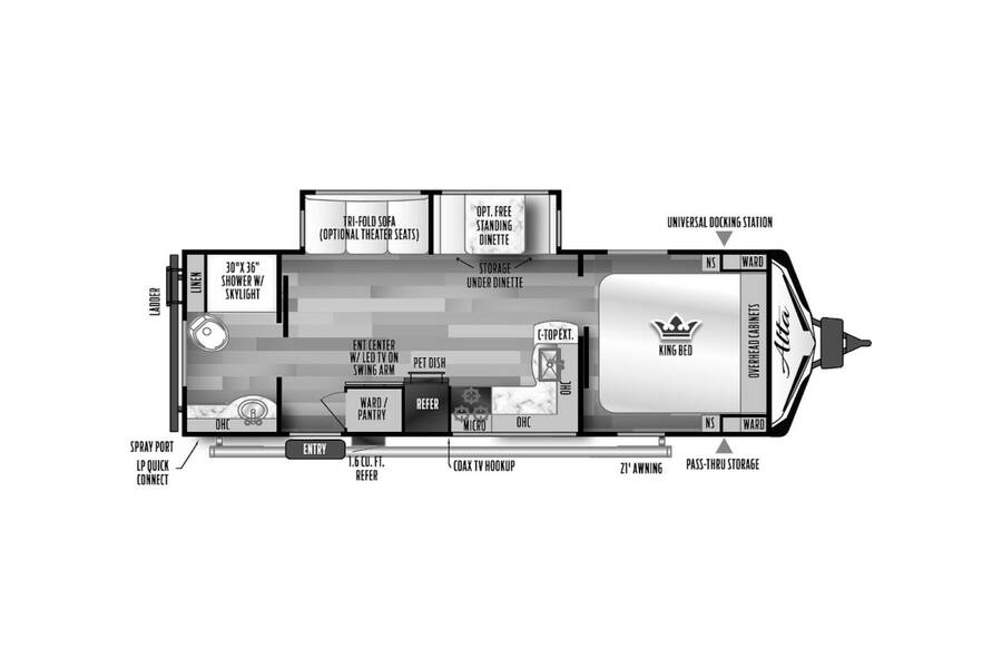 2022 East to West Alta 2600KRB Travel Trailer at Arrowhead Camper Sales, Inc. STOCK# N06087 Floor plan Layout Photo