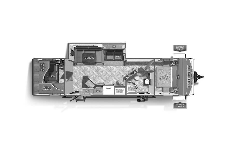 2023 Palomino Puma 28BHSS Travel Trailer at Arrowhead Camper Sales, Inc. STOCK# N17784 Floor plan Layout Photo