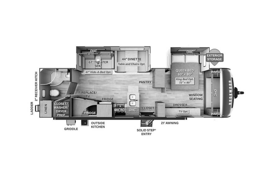 2023 Rockwood Ultra Lite 2912BS Travel Trailer at Arrowhead Camper Sales, Inc. STOCK# N86466 Floor plan Layout Photo