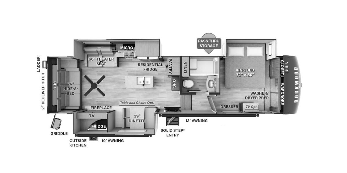 2023 Rockwood Signature 8288SB Fifth Wheel at Arrowhead Camper Sales, Inc. STOCK# N03601 Floor plan Layout Photo