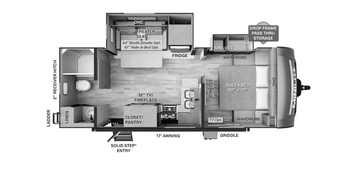 2023 Rockwood Mini Lite 2511S Travel Trailer at Arrowhead Camper Sales, Inc. STOCK# N53274 Floor plan Layout Photo