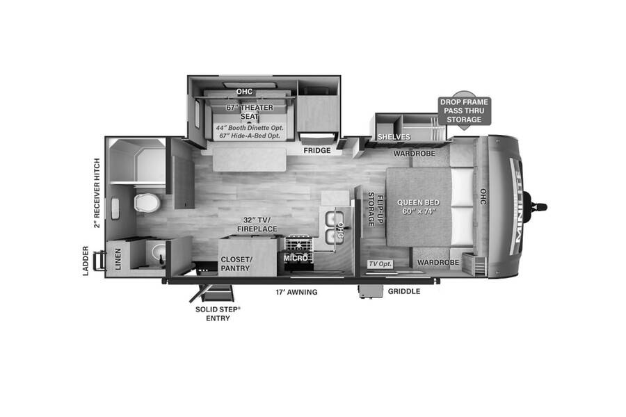 2023 Rockwood Mini Lite 2511S Travel Trailer at Arrowhead Camper Sales, Inc. STOCK# N53274 Floor plan Layout Photo