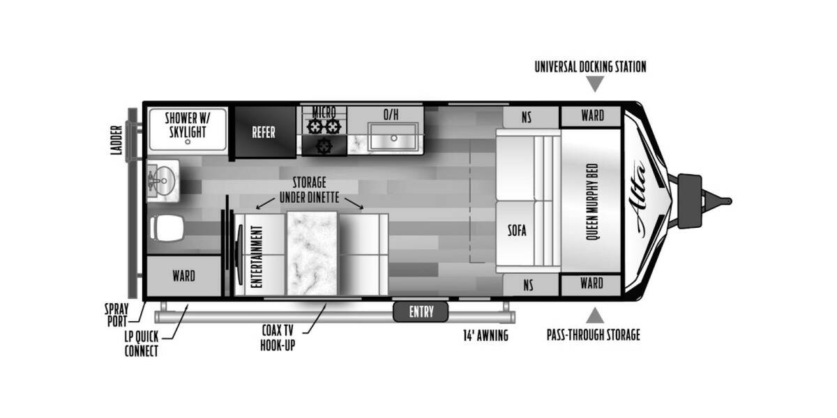 2023 East to West Alta LE 1600MRB Travel Trailer at Arrowhead Camper Sales, Inc. STOCK# N08603 Floor plan Layout Photo