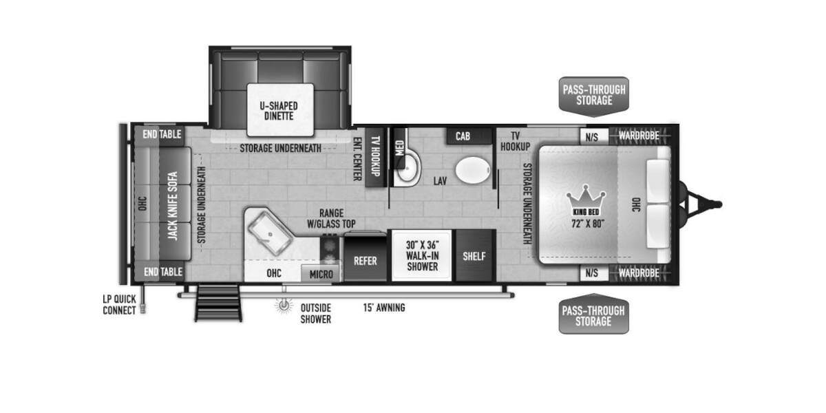2023 East to West Della Terra LE 240RLLE Travel Trailer at Arrowhead Camper Sales, Inc. STOCK# N00165 Floor plan Layout Photo