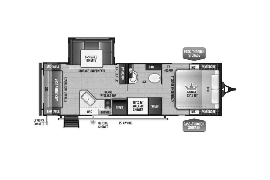 2023 East to West Della Terra LE 240RLLE Travel Trailer at Arrowhead Camper Sales, Inc. STOCK# N00165 Floor plan Layout Photo