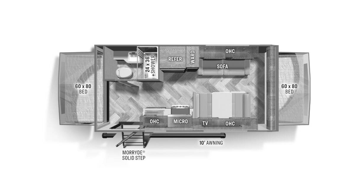 2023 Palomino SolAire Ultra Lite 163H Travel Trailer at Arrowhead Camper Sales, Inc. STOCK# N59385 Floor plan Layout Photo