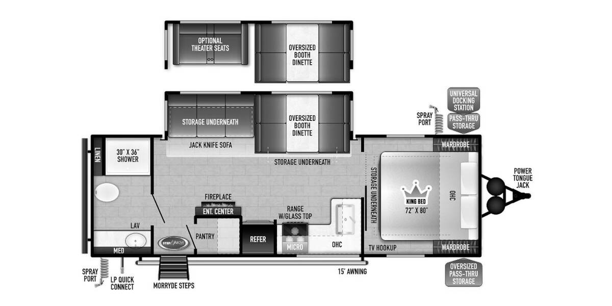 2023 East to West Della Terra 261RB Travel Trailer at Arrowhead Camper Sales, Inc. STOCK# N12909 Floor plan Layout Photo