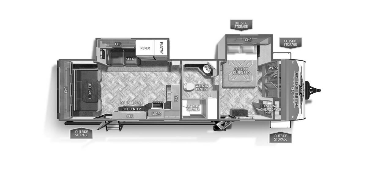 2023 Palomino Puma 29RDBS Travel Trailer at Arrowhead Camper Sales, Inc. STOCK# N99763 Floor plan Layout Photo