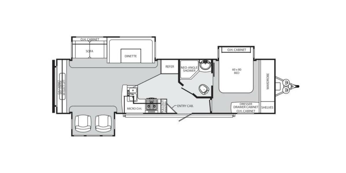 2014 Palomino Sabre 320RETS Travel Trailer at Arrowhead Camper Sales, Inc. STOCK# U09423 Floor plan Layout Photo