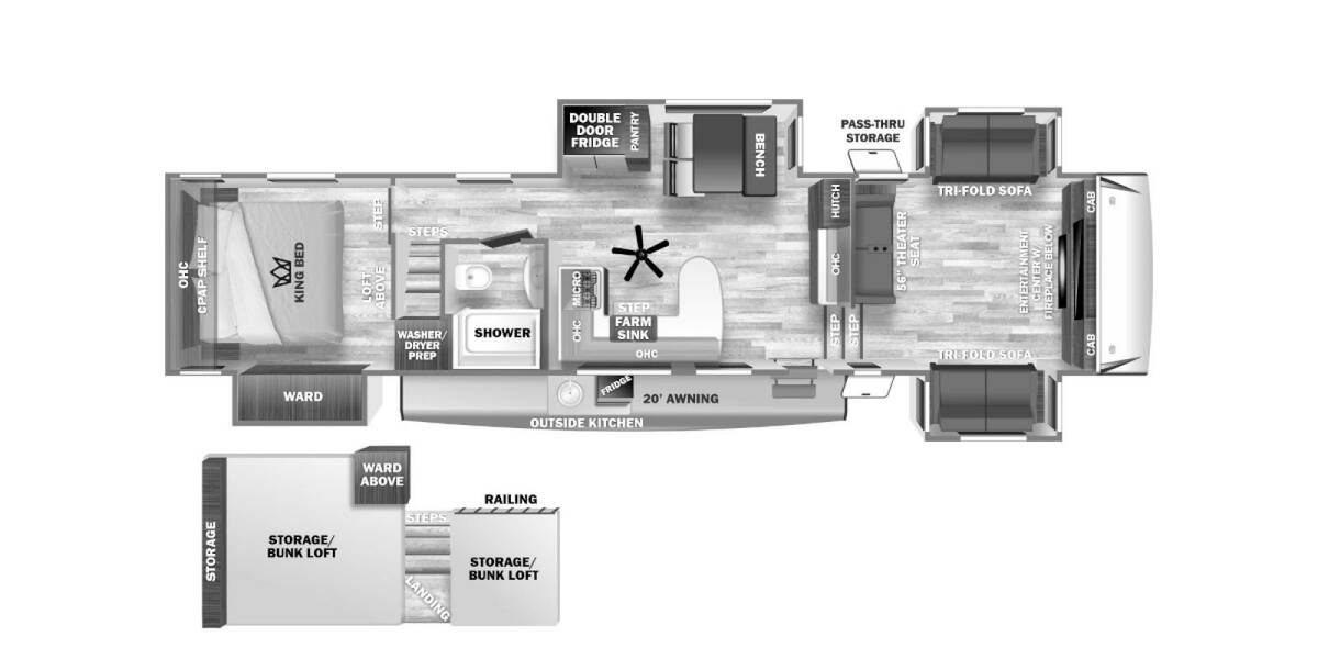2023 Sabre 37FLL Fifth Wheel at Arrowhead Camper Sales, Inc. STOCK# N13091 Floor plan Layout Photo