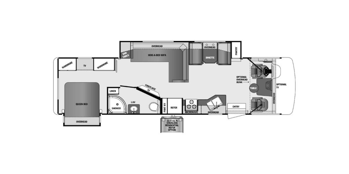 2016 Georgetown Ford 335DS Class A at Arrowhead Camper Sales, Inc. STOCK# U07114 Floor plan Layout Photo