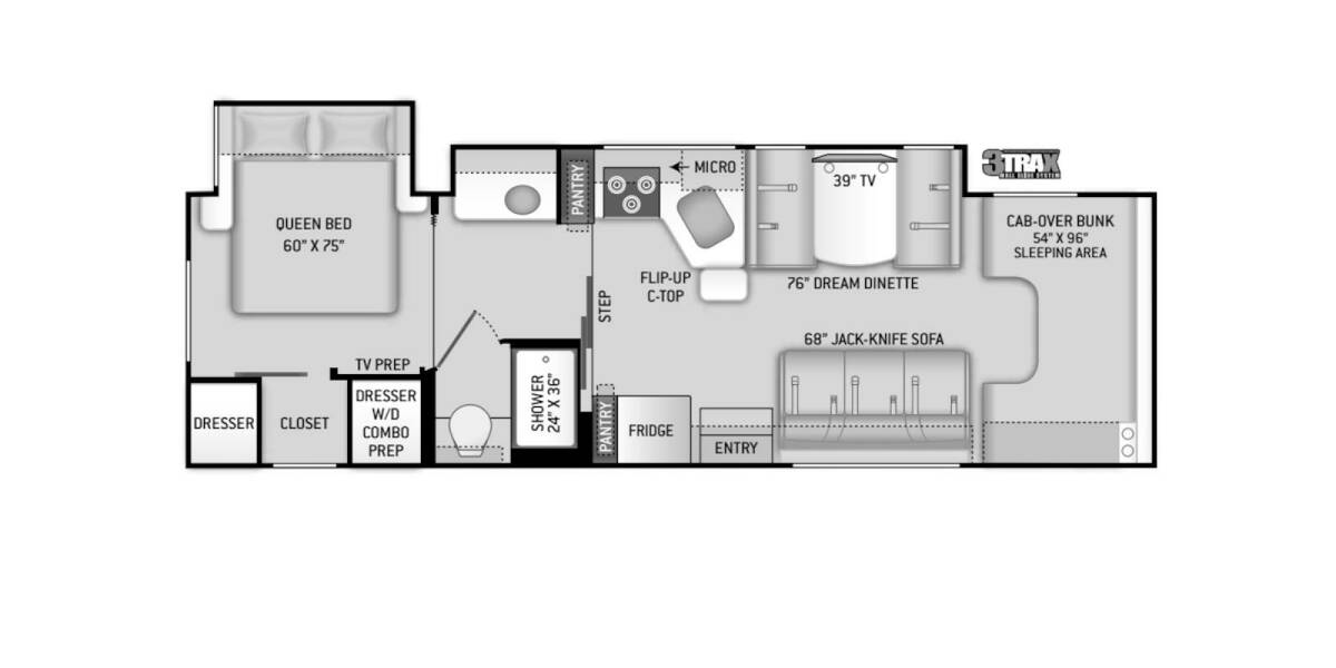 2021 Thor Chateau Ford 31BV Class C at Arrowhead Camper Sales, Inc. STOCK# U24749 Floor plan Layout Photo