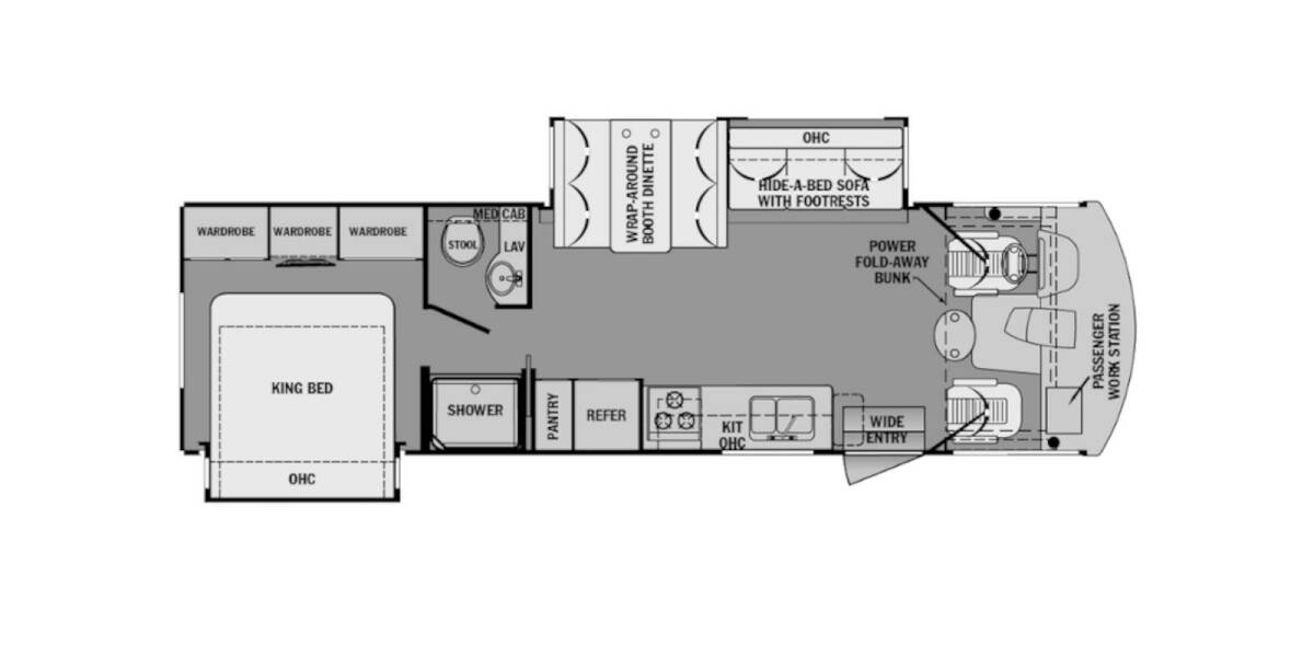 2017 FR3 Ford Crossover 30DS Class A at Arrowhead Camper Sales, Inc. STOCK# UU06313 Floor plan Layout Photo