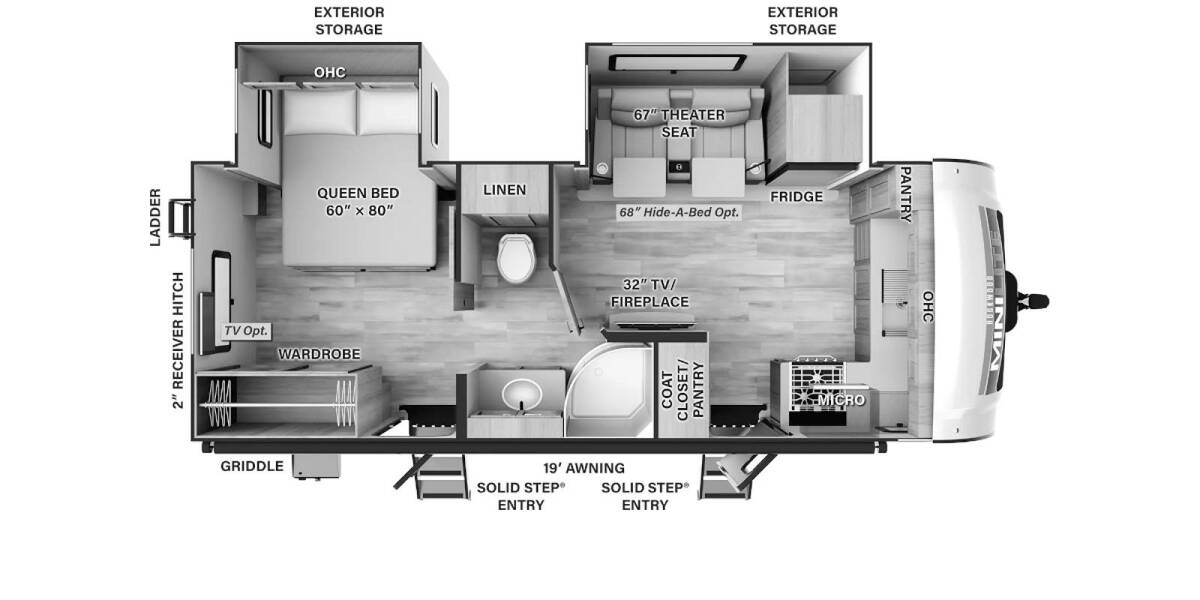 2024 Rockwood Mini Lite 2516S Travel Trailer at Arrowhead Camper Sales, Inc. STOCK# N90011 Floor plan Layout Photo