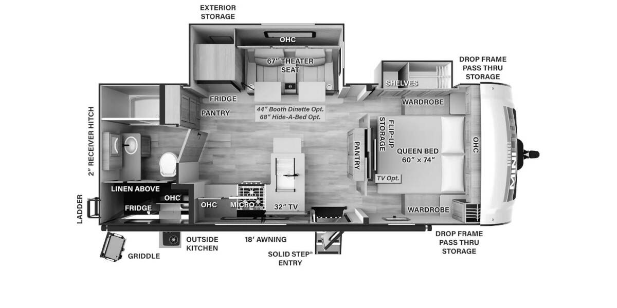 2024 Rockwood Mini Lite 2513S Travel Trailer at Arrowhead Camper Sales, Inc. STOCK# N56430 Floor plan Layout Photo