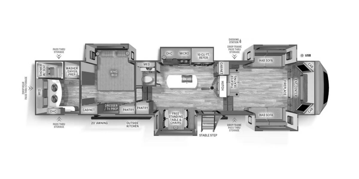 2024 Sierra Luxury 391FLRB Fifth Wheel at Arrowhead Camper Sales, Inc. STOCK# N52850 Floor plan Layout Photo