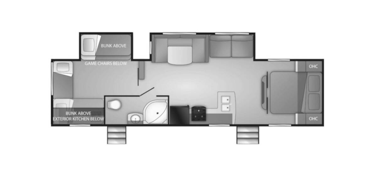 2020 Heartland Prowler 320BH Travel Trailer at Arrowhead Camper Sales, Inc. STOCK# U30622 Floor plan Layout Photo