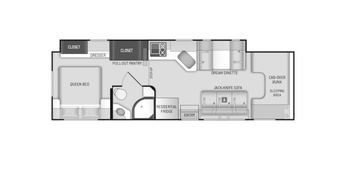 2019 Four Winds Ford E-450 31W Class C at Arrowhead Camper Sales, Inc. STOCK# U43166 Floor plan Layout Photo