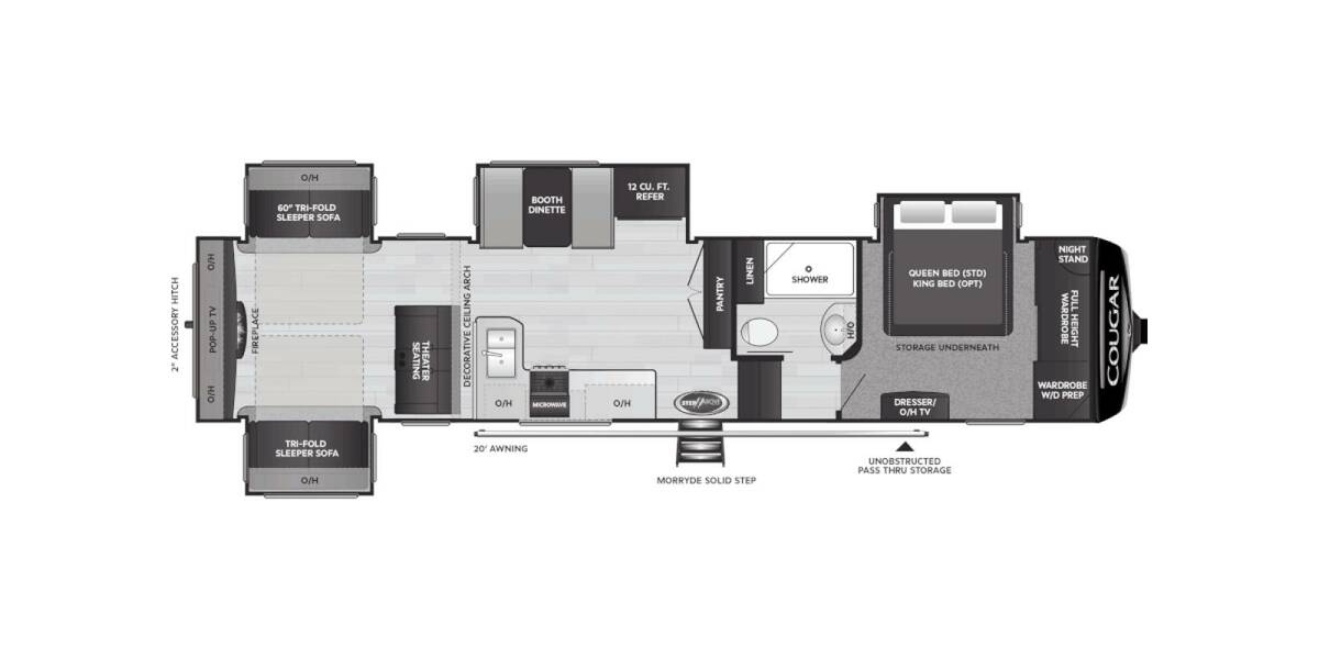 2021 Keystone Cougar 366RDS Fifth Wheel at Arrowhead Camper Sales, Inc. STOCK# U05468 Floor plan Layout Photo
