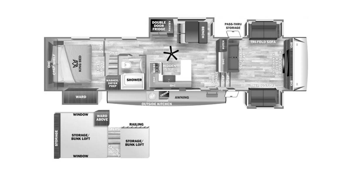 2024 Sabre 37FLL Fifth Wheel at Arrowhead Camper Sales, Inc. STOCK# N13257 Floor plan Layout Photo