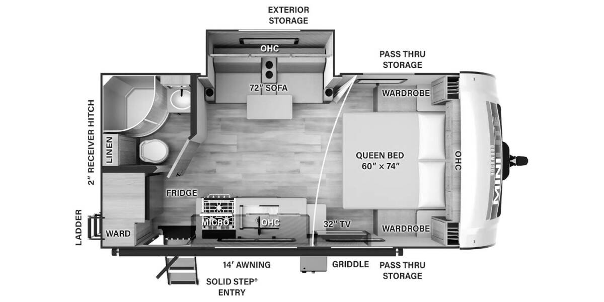 2024 Rockwood Mini Lite 2109S Travel Trailer at Arrowhead Camper Sales, Inc. STOCK# N56959 Floor plan Layout Photo