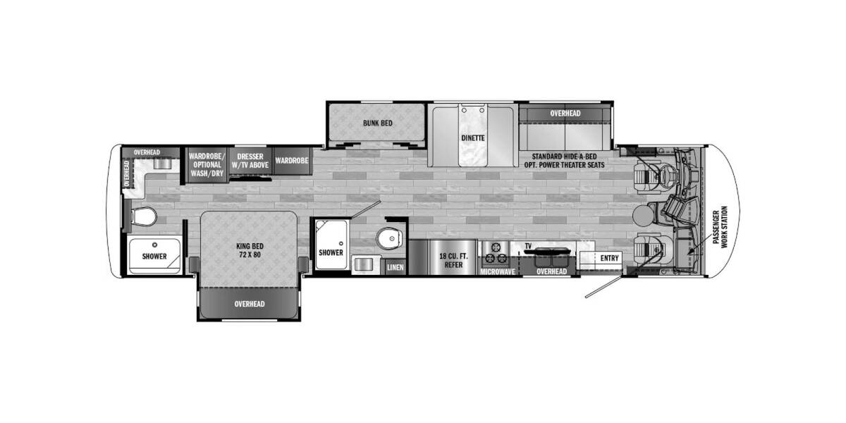 2024 Georgetown 5 Series GT5 Ford F-53 36F5 Class A at Arrowhead Camper Sales, Inc. STOCK# N10331 Floor plan Layout Photo