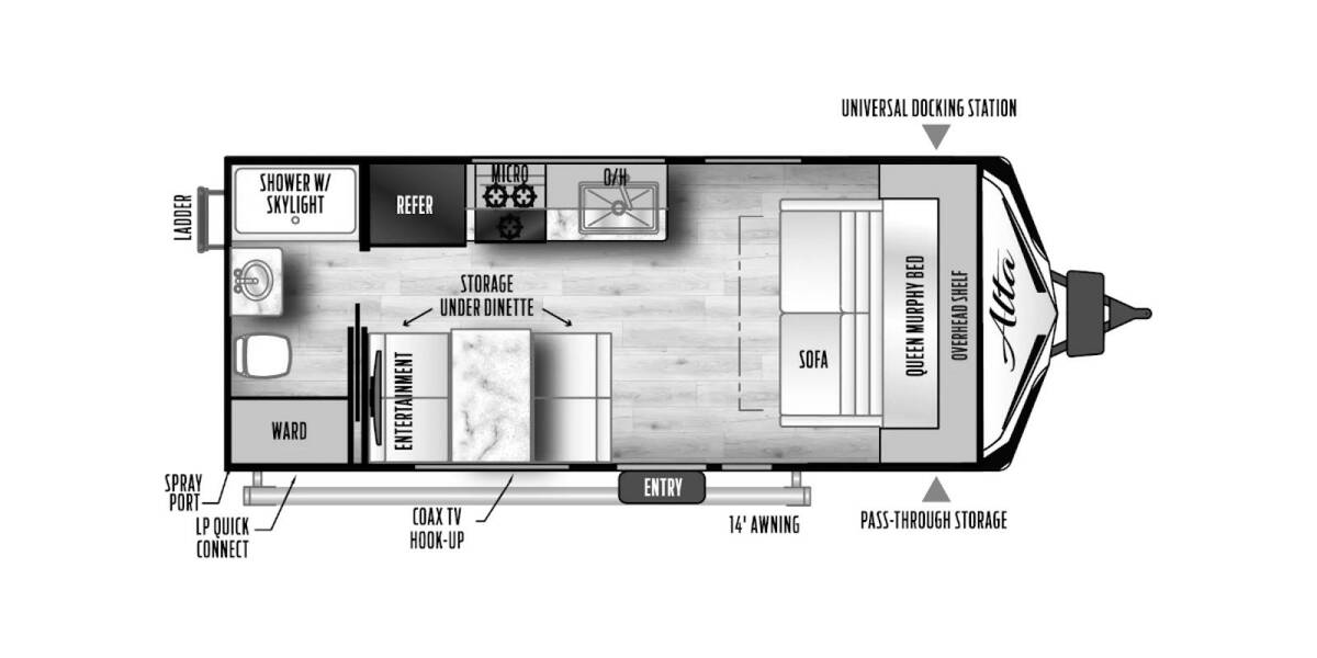 2024 East to West Alta LE 1600MRB Travel Trailer at Arrowhead Camper Sales, Inc. STOCK# N00569 Floor plan Layout Photo