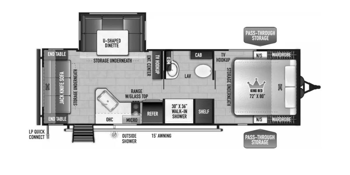 2024 East to West Della Terra LE 240RLLE Travel Trailer at Arrowhead Camper Sales, Inc. STOCK# N01214 Floor plan Layout Photo