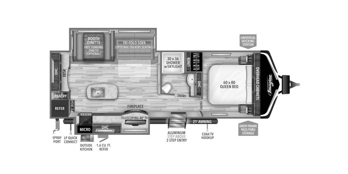 2021 Grand Design Imagine 2670MK Travel Trailer at Arrowhead Camper Sales, Inc. STOCK# U30032 Floor plan Layout Photo