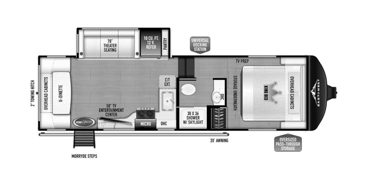 2024 East to West Tandara 26RD Fifth Wheel at Arrowhead Camper Sales, Inc. STOCK# N12795 Floor plan Layout Photo