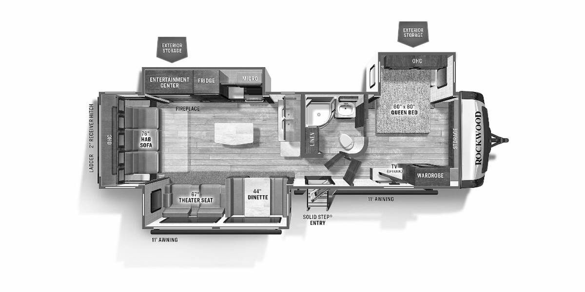 2021 Rockwood Ultra Lite 2906BS Travel Trailer at Arrowhead Camper Sales, Inc. STOCK# U76231 Floor plan Layout Photo
