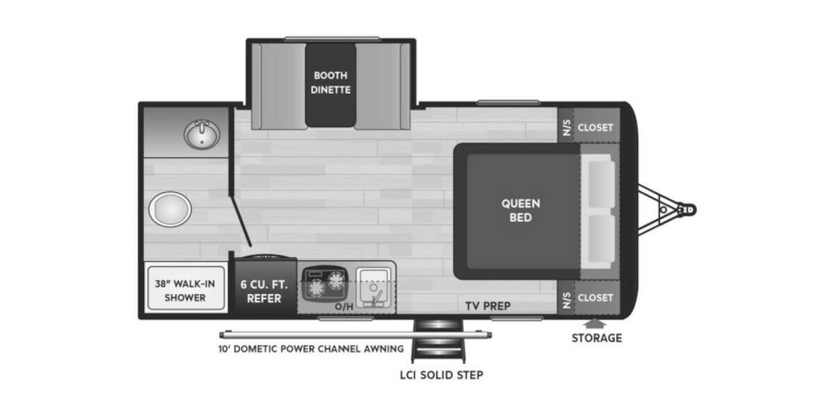 2022 Keystone Hideout 179RB Travel Trailer at Arrowhead Camper Sales, Inc. STOCK# U40571 Floor plan Layout Photo