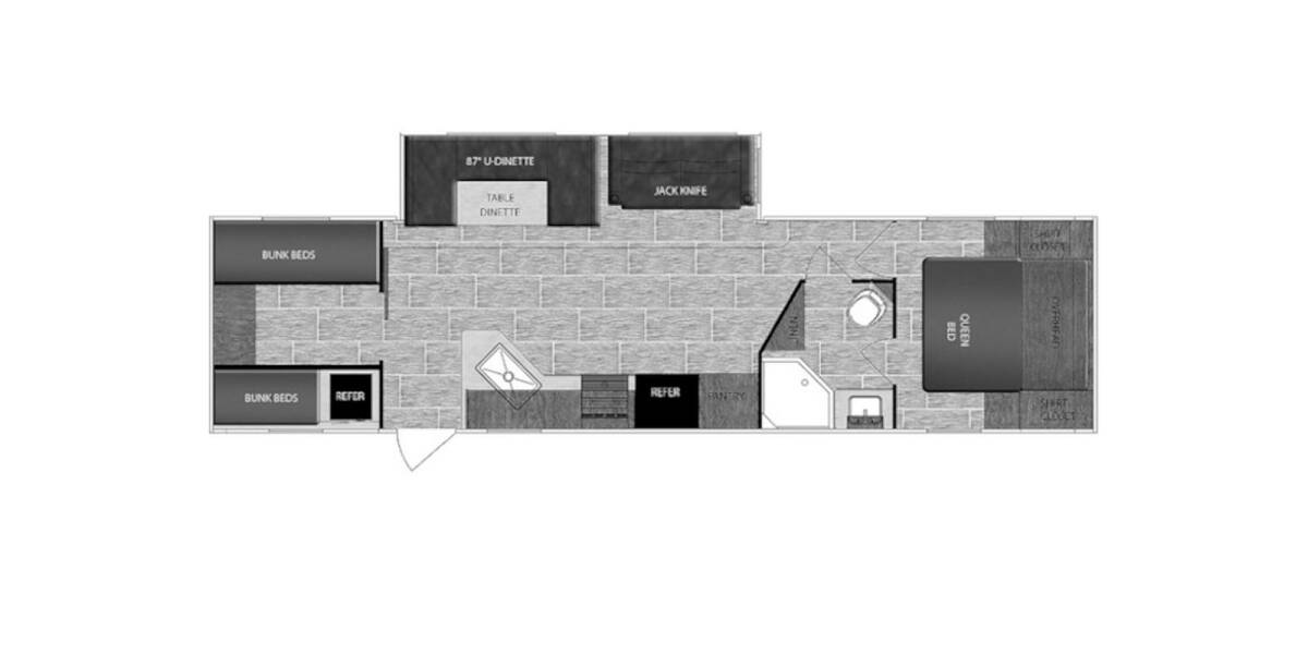 2020 Prime Time Avenger 29QBS Travel Trailer at Arrowhead Camper Sales, Inc. STOCK# U24926 Floor plan Layout Photo